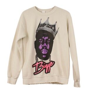 MadeWorn Cream Sweatshirt with Purple Biggie Graphic